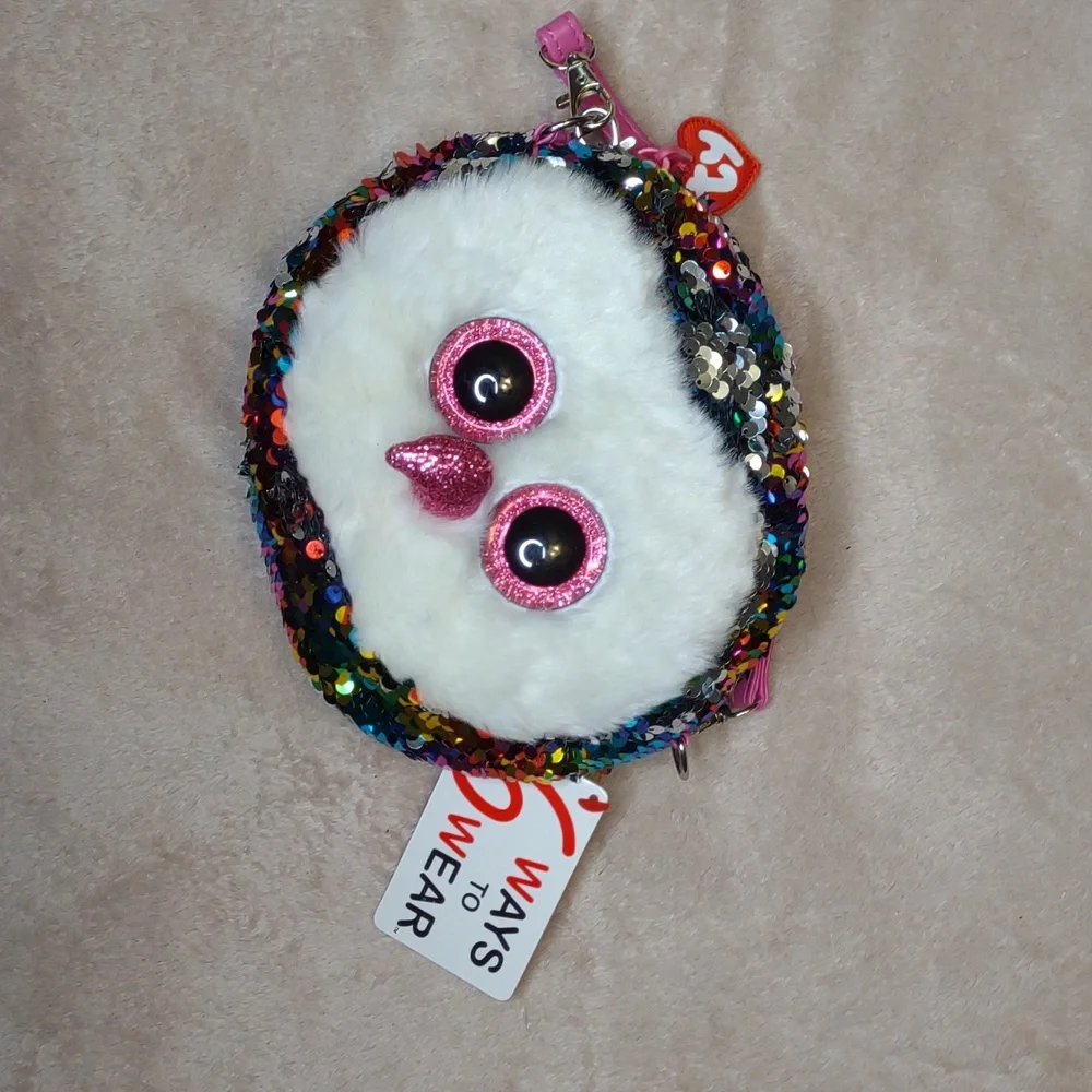 😎TY Owen The Rainbow Owl Flippable Sequins
